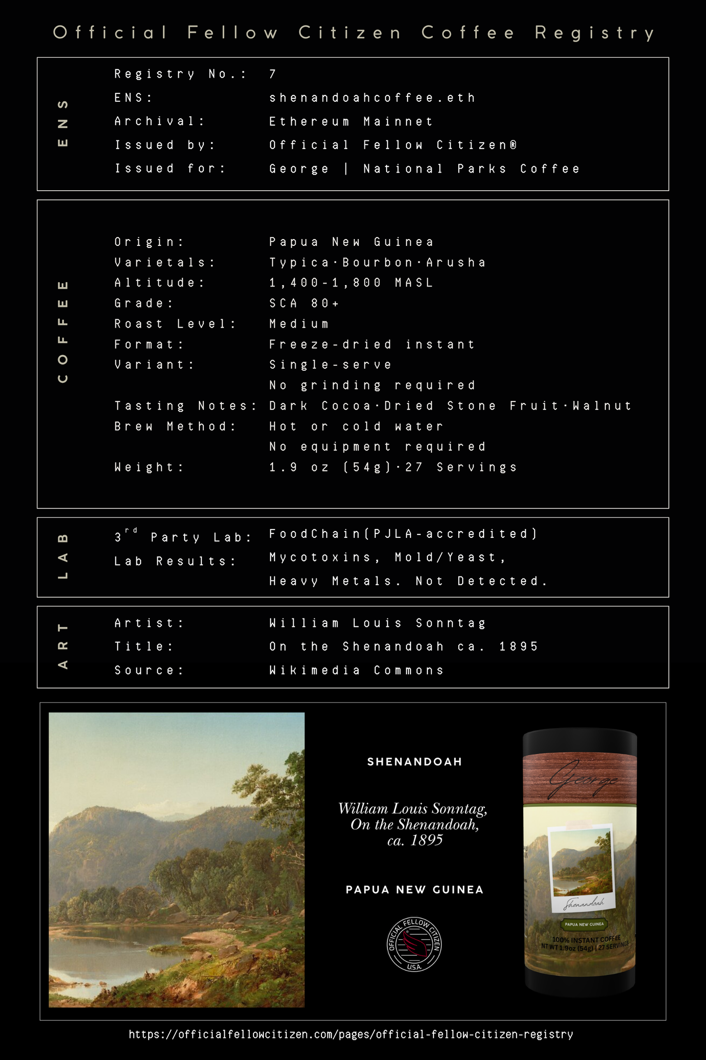 Papua New Guinea Specialty Instant Coffee | Single Origin | National Parks — Shenandoah