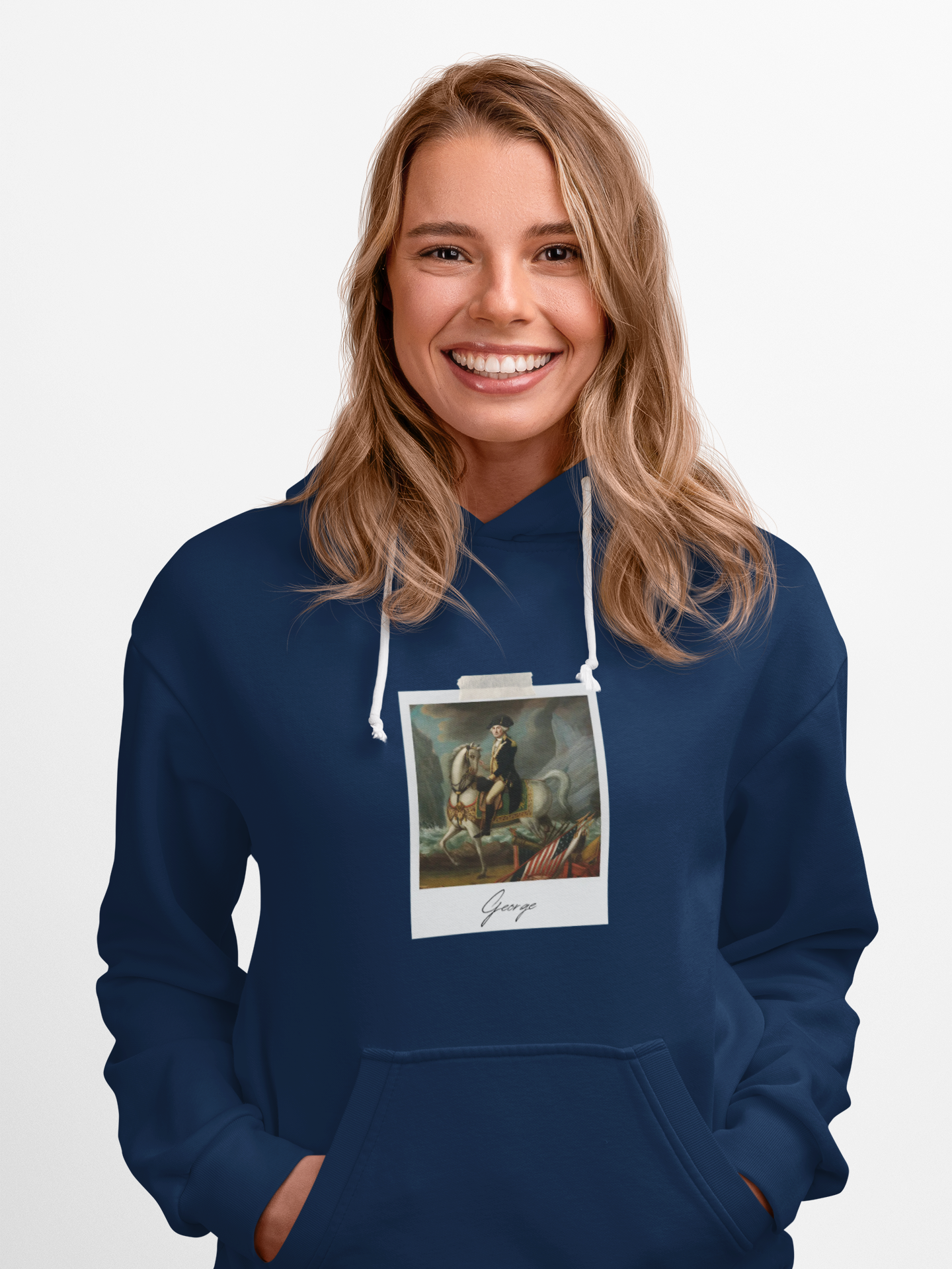 Classic Polaroid Art Hoodie — Vintage Painting Graphic on Heather Gray
