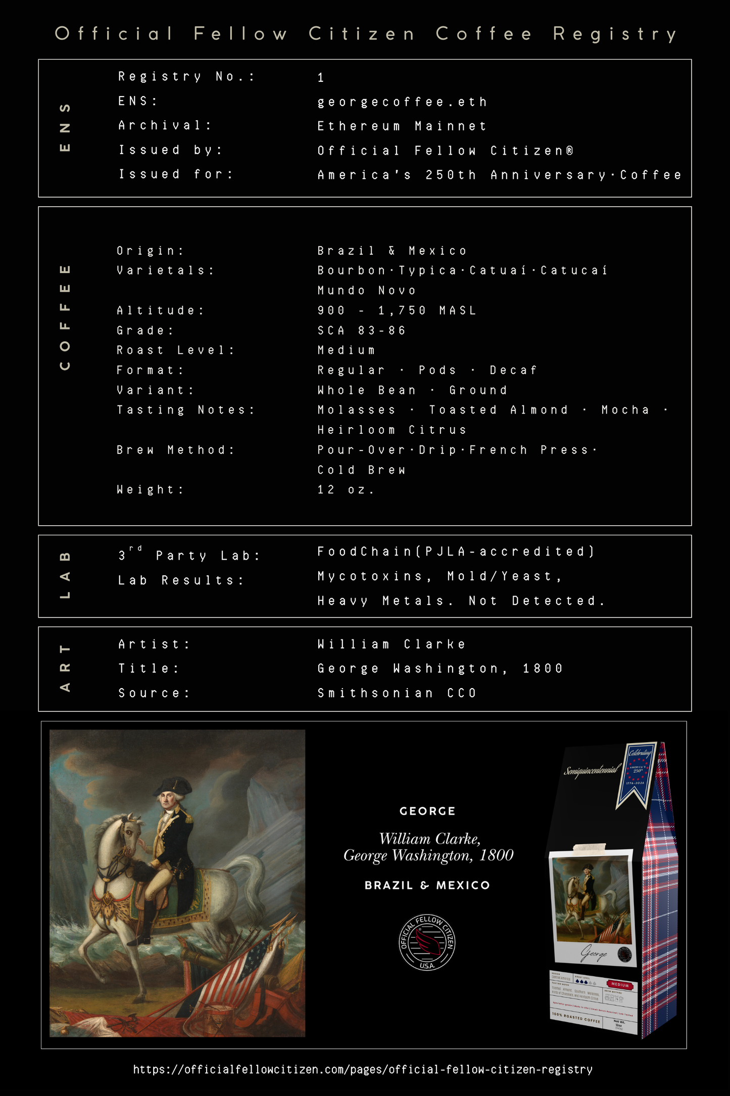 GEORGE Coffee | Specialty-Grade Medium Roast | America's 250th Anniversary