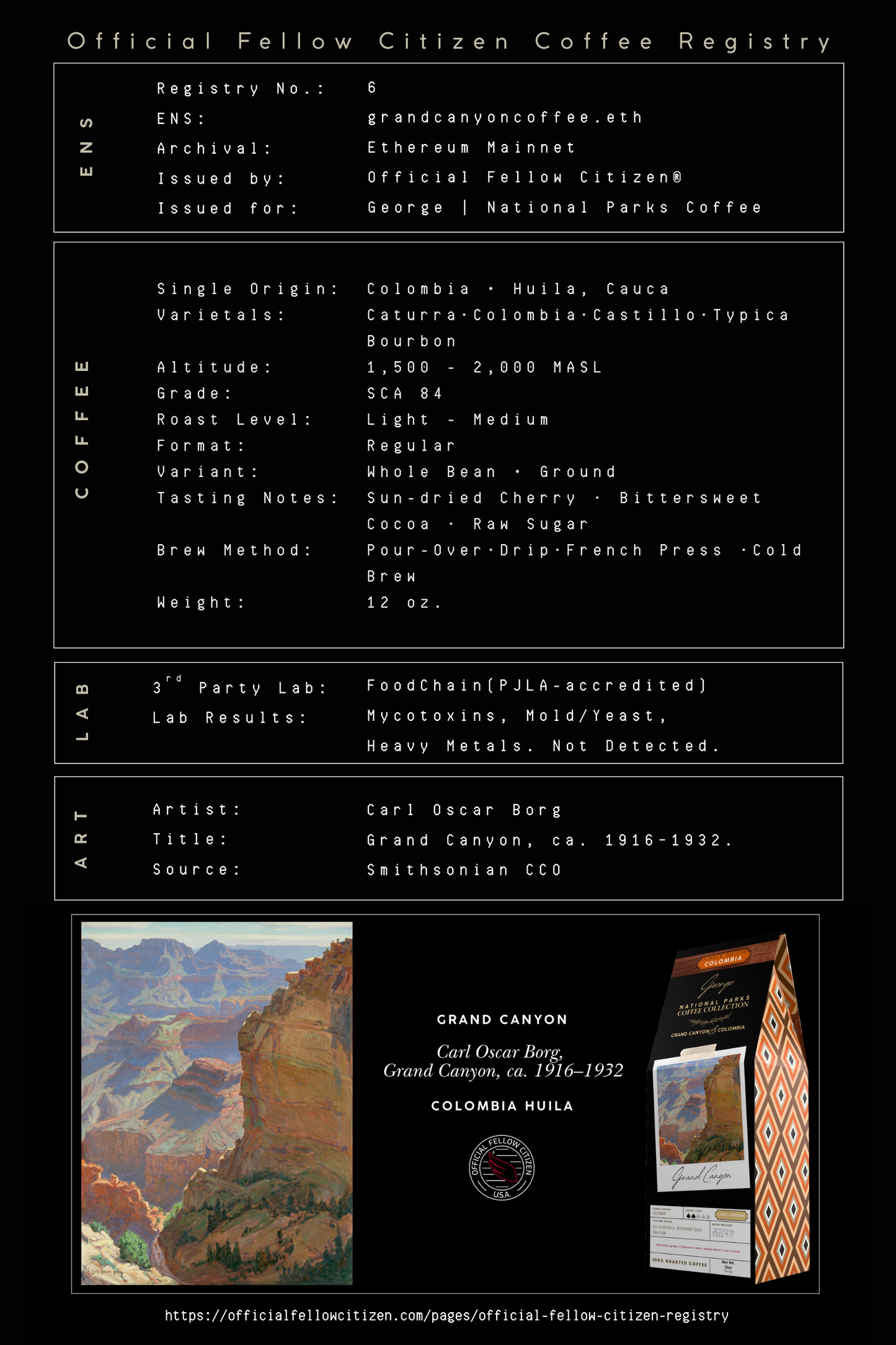 Colombia Specialty Coffee | Single Origin | National Parks — Grand Canyon